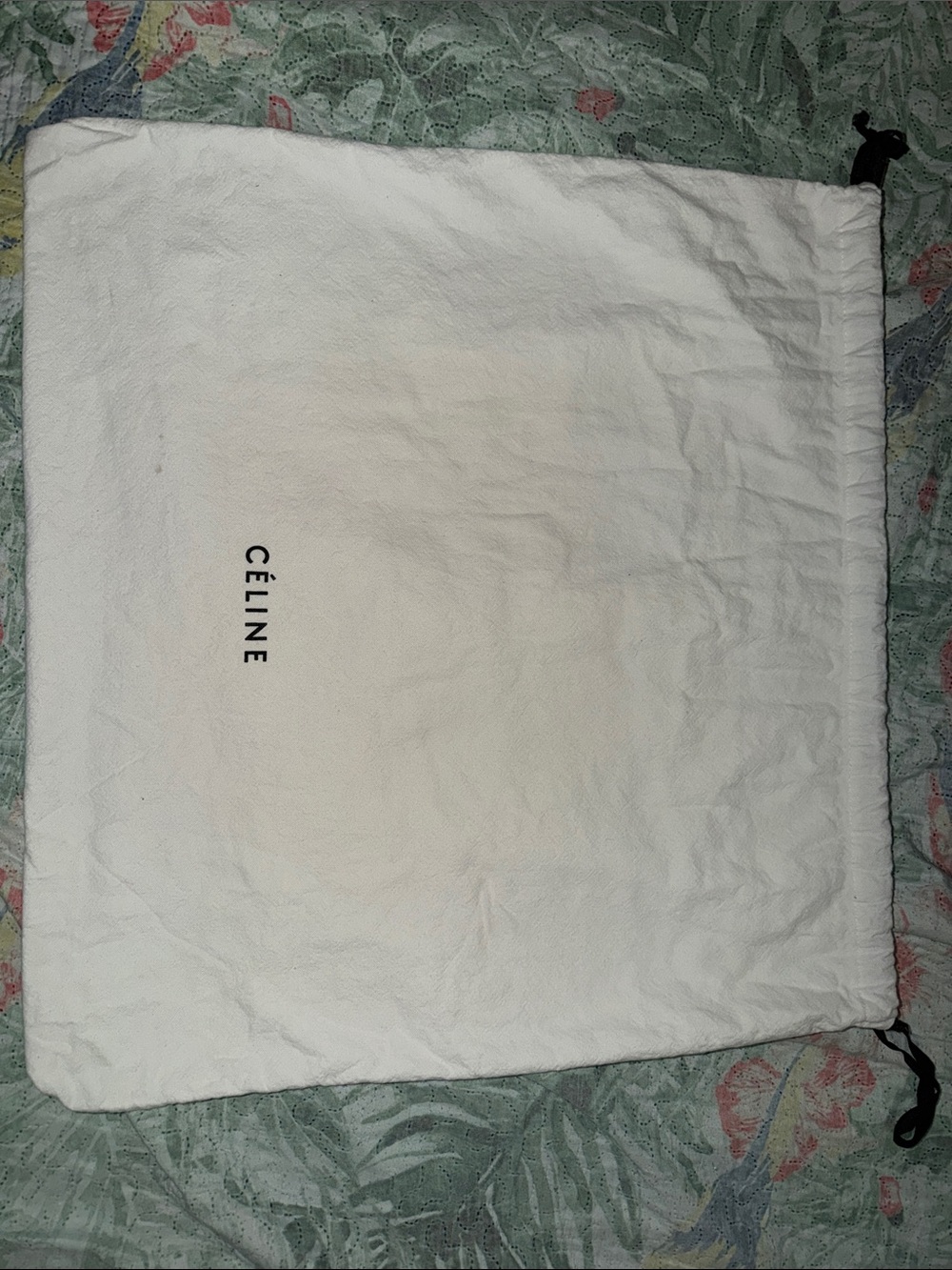 Celine White Drawstring Dust Bag